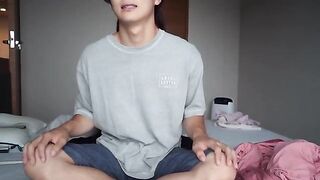 A super cute girl is dominating her boyfriend through face sitting and handjob in a steamy scene