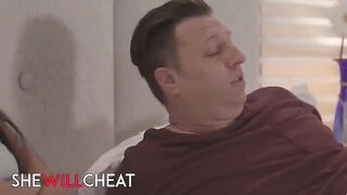 A gorgeous masseuse, Vina Sky, shows her friend Ember Snow the basics of lesbian intimacy
