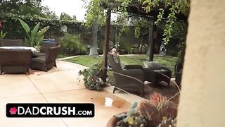 Fit girl lets pervert stepdad finger and fuck her in the pool