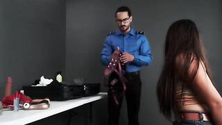 TSA agent found a naughty toy in the bag of a sexy Latina traveler, Jolla PR