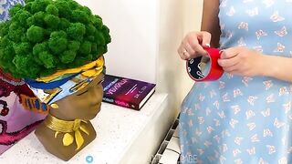 Tape her mouth up, she must not be offended. The stepson fucked his stepmom without a condom