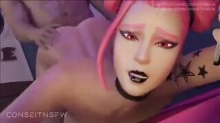 Hentai compilation with a sexy young woman from Fortnite in a 3D scene