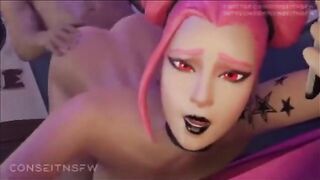 Hentai compilation with a sexy young woman from Fortnite in a 3D scene