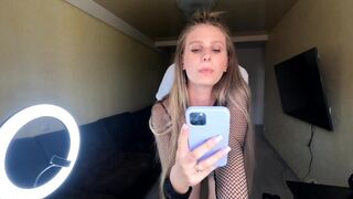 The beautiful woman has sex while on the phone