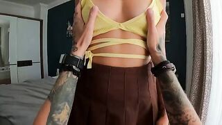 The juiciest cumshot on the tits and in the mouth with a gorgeous babe!