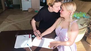The shy student gave the tutor a blowjob, showcasing her skills