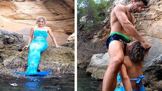I was sailing with my friends when we saw a mermaid porn star