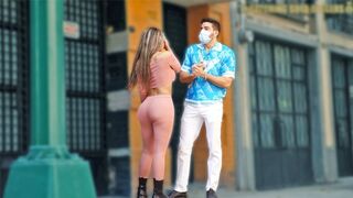 The girl with a big ass seduces the rich stranger to fuck her