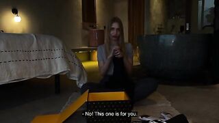 Unboxing with hot babe Californiababe, followed by intense and rough action