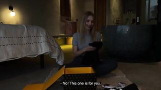 Unboxing with hot babe Californiababe, followed by intense and rough action