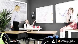 The teacher can't tolerate the naughty behavior of her students