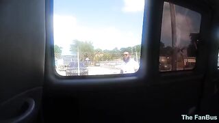 Queen Rogue's big booty MILF Latina action on the fan bus