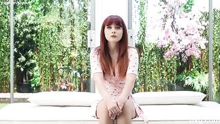 A red-haired beauty with a stunning figure strives to secure a modeling contract