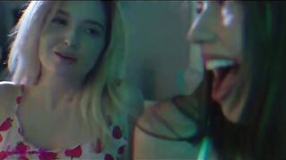 Madi Meadows and Lexi Lore are making out and engaging in passionate lesbian sex