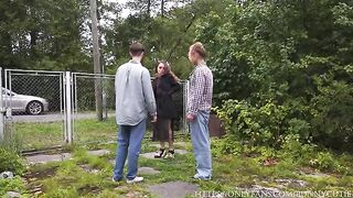A man fucked a girl hard in the village, featuring intense action