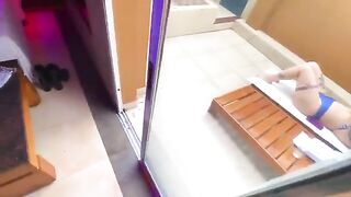 Redhead deepthroat sex with an employee in a bikini is super hot