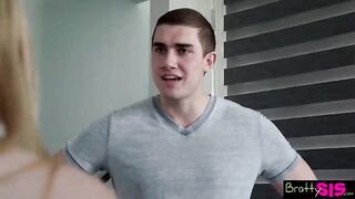 Stepsis proposes to touch herself in front of her brother