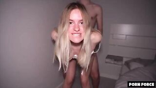 Big booty blonde submissive in extreme college dorm action