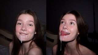 A beautiful amateur girl enjoys rough sex and having her throat filled with cum - MIRARI