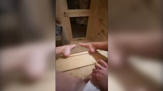 This bloke jerks off in sauna and I sucked him off till he came