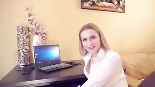A hot chick trying to get fucked by her boss for a raise