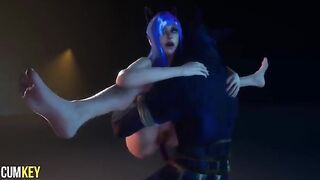 Furry woman fucked by a big monster cock in 3D