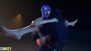 Furry woman fucked by a big monster cock in 3D