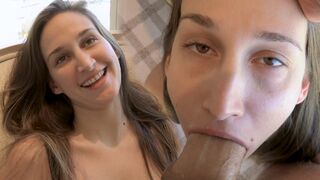 The girl next door, Mystica Jade, turns into a whore at the sight of James Deen’s cock