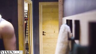 Petite ski bunny has passionate sex in the Alps with her partner