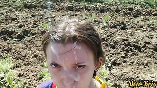 A cute schoolgirl gets a lot of warm cum on her face and hair in this hot compilation