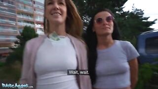 Public Agent finds perfect shot with stunning Czech babes Alexis Crystal and Lexi Dona in basement