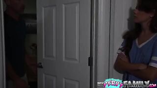 Skinny teen Selena Love gets her pussy filled by stepdad