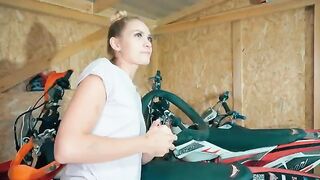 A hot babe is getting fucked after fixing my motorcycle