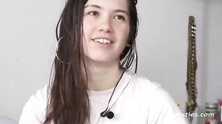 Cute girl masturbating in the bathtub, an intimate moment
