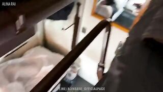 Pervert stepson fucks his beautiful stepmom on the train