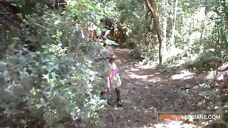 3 African girls in a steamy lesbian homemade sex experiment with pussy eating train threesome