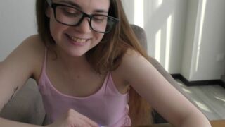 Sexy girl studies anatomy with a real guy’s cock, not just books