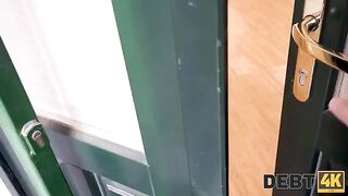 A smart nympho pays her debts with her pussy instead of money in this steamy DEBT4K scene