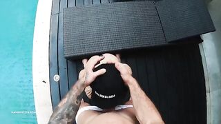 Bikini-clad beauty gets her tight asshole filled with cum in POV