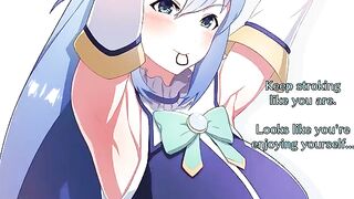 Ass worship with the goddess Aqua from Konosuba in Joi action