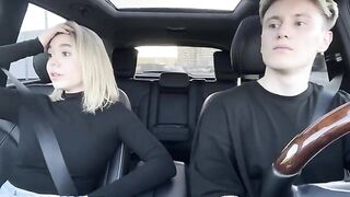 A hot girl is going to pay for the taxi ride with her mouth