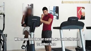 Fitness girl was fucked in the gym, a risky spot for exercise