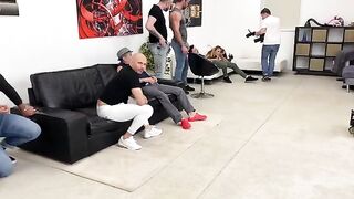 Monika Fox got fucked by 7 guys in hardcore action