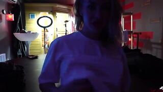 Kelly, the horny girl, masturbates while watching actors playing, in a steamy Wet Kelly scene