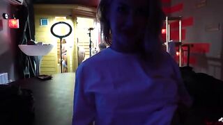 Kelly, the horny girl, masturbates while watching actors playing, in a steamy Wet Kelly scene