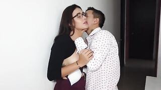 My clumsy girl colleague gets fucked by her boss