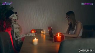 The witches fucked each other with a strapon on Halloween night