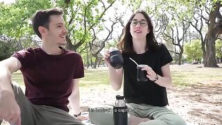 How does a day at the park end up with a blowjob? - Cute teen swallows cum