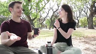 How does a day at the park end up with a blowjob? - Cute teen swallows cum