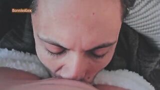The guy caressed his girl in pajamas, reaching intense climax